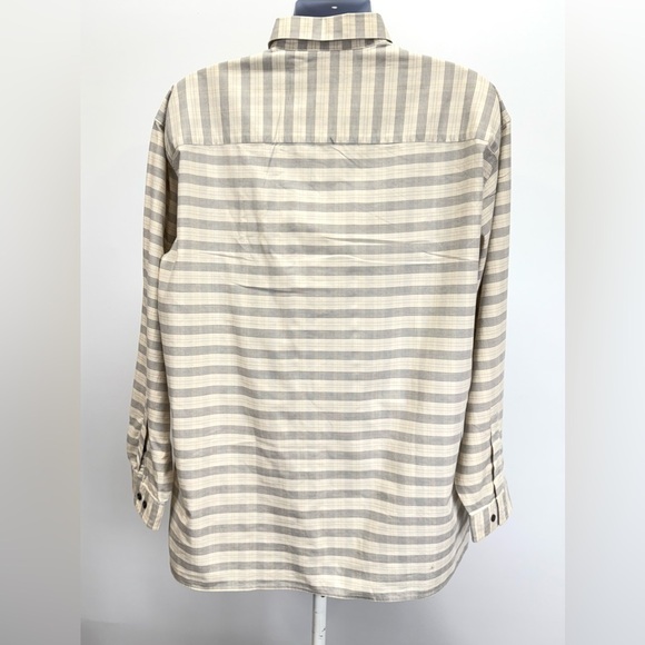 METAPHOR Men’s beige and gray plaid long sleeve button shirt size XL - Picture 4 of 12